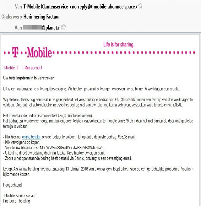 T-Mobile oplichting T-Mobile oplichting
